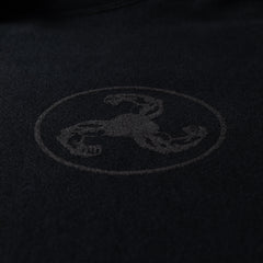 BLACK ON BLACK PUFF PRINT HOODIE + ISLES