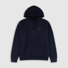BLACK ON NAVY PUFF PRINT HOODIE + ISLES
