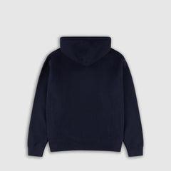 BLACK ON NAVY PUFF PRINT HOODIE + ISLES