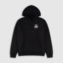 WHITE ON BLACK WHITE PUFF PRINT HOODIE + ISLES