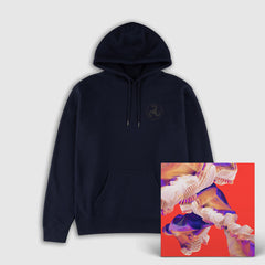 BLACK ON NAVY PUFF PRINT HOODIE + ISLES