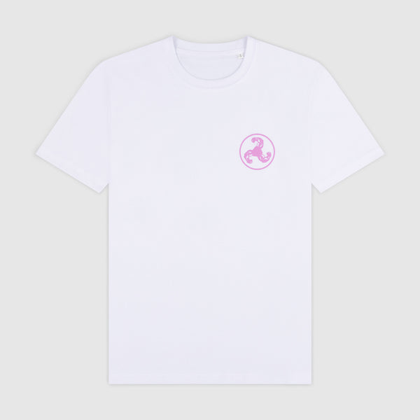 LAVENDER LOGO PUFF PRINT WHITE T-SHIRT