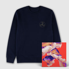 BLACK ON NAVY PUFF PRINT SWEATSHIRT + ISLES