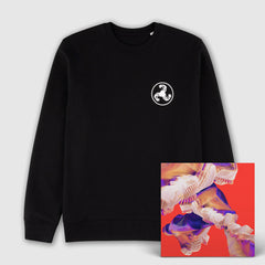 WHITE ON BLACK PUFF PRINT SWEATSHIRT + ISLES