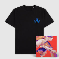 BLUE LOGO PUFF PRINT BLACK T-SHIRT + ISLES