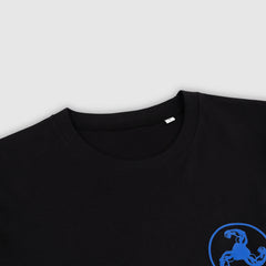 BLUE LOGO PUFF PRINT BLACK T-SHIRT + ISLES