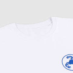 BLUE LOGO PUFF PRINT WHITE T-SHIRT + ISLES