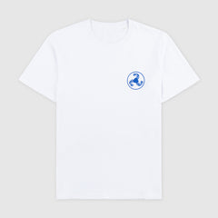BLUE LOGO PUFF PRINT WHITE T-SHIRT + ISLES
