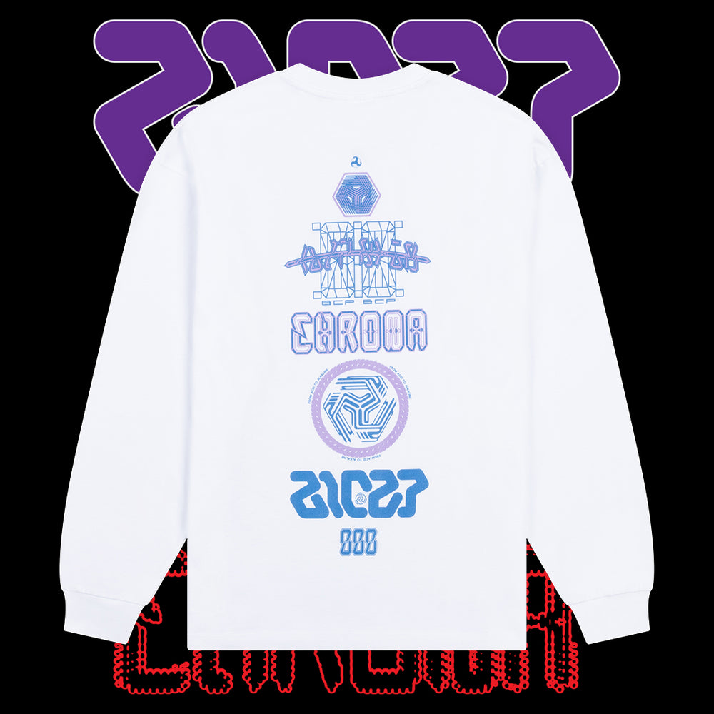 BICEP CHROMA LONGSLEEVE BLUE ON WHITE