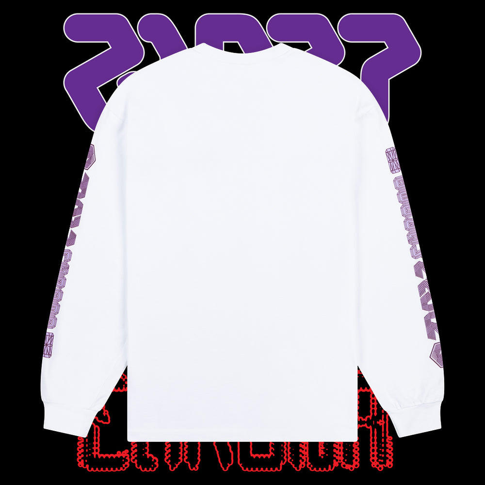 BICEP CHROMA LONGSLEEVE PURPLE ON WHITE