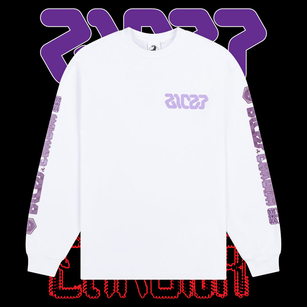 BICEP CHROMA LONGSLEEVE PURPLE ON WHITE